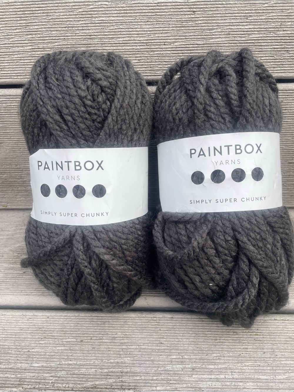 Paintbox Yarns Simply Super Chunky lot 2 Skeins Granite Gray 1106 new